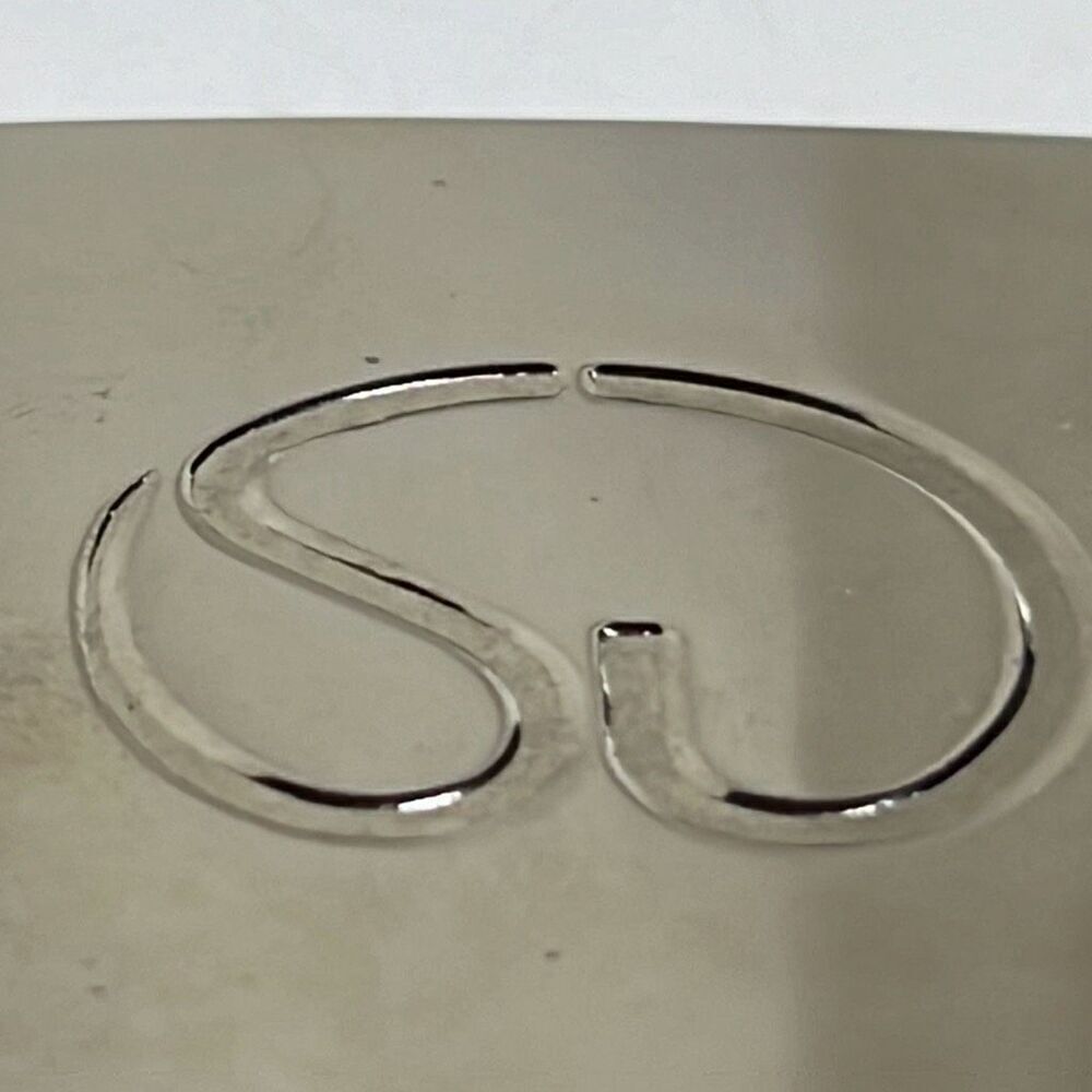 St. John Classic Design Silver Tone Snap Logo Compact Mirror Size 2.5" x 2.5" - Picture 10 of 10